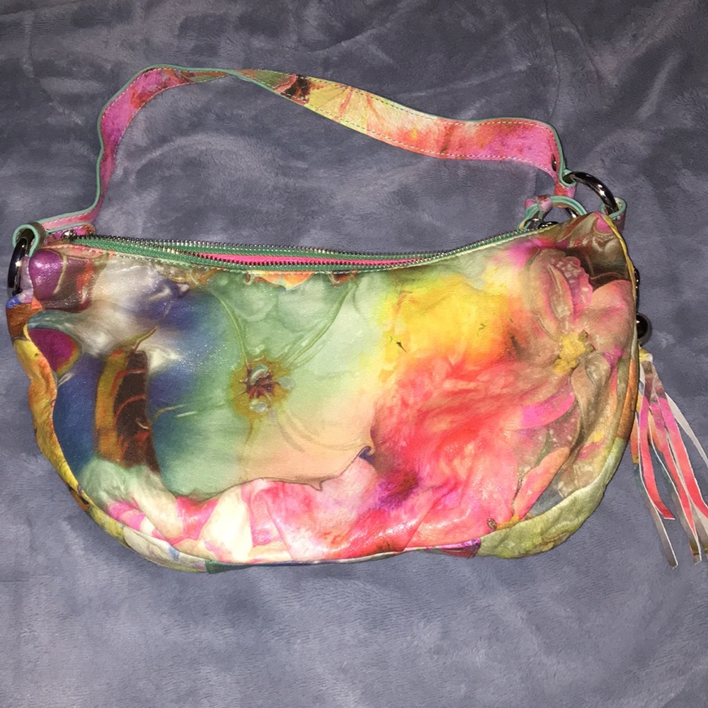 Small hobo brand flower print shoulder bag